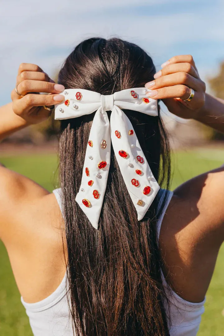 White OU Barrette
