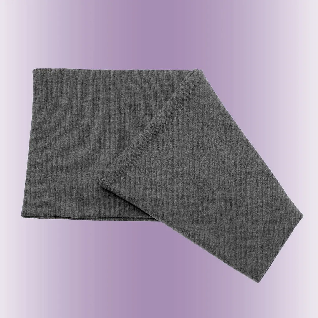 Women's Headbands Cotton Jersey 5" Wide Yoga Fitness Fashion Made in the USA Heather Charcoal