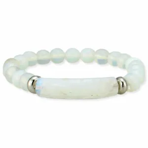 Zad White Opalite Bar Stone Bracelet