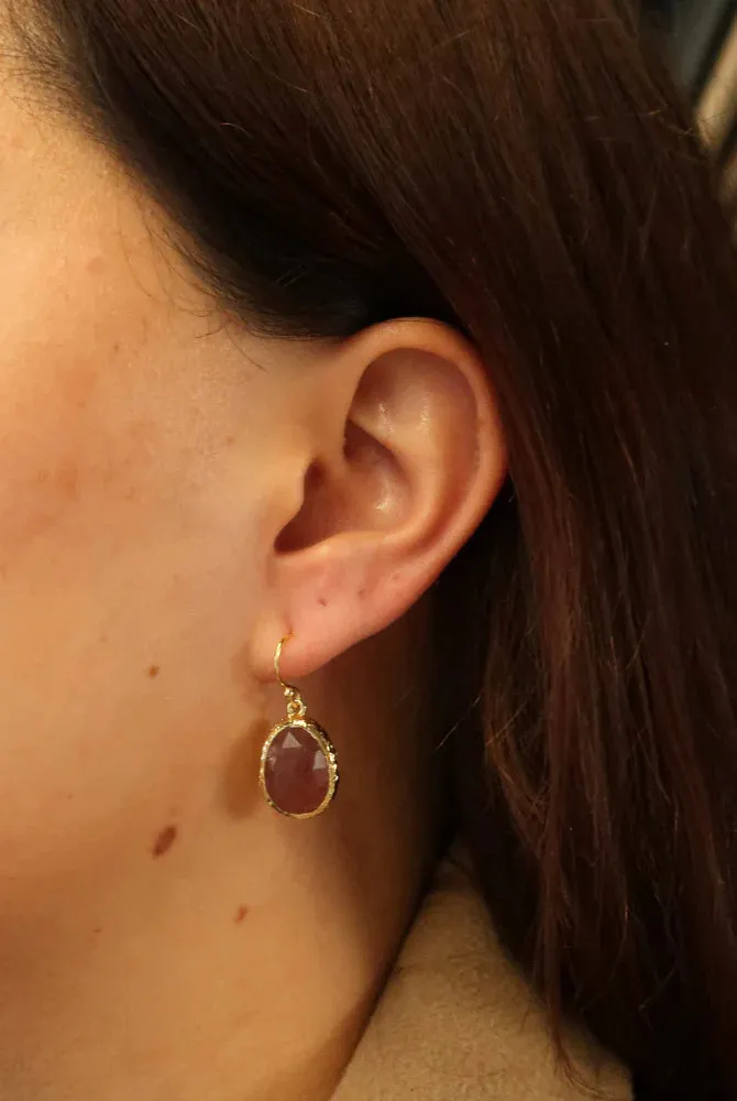 ZAFINO - Lucy Earring - Strawberry Quartz
