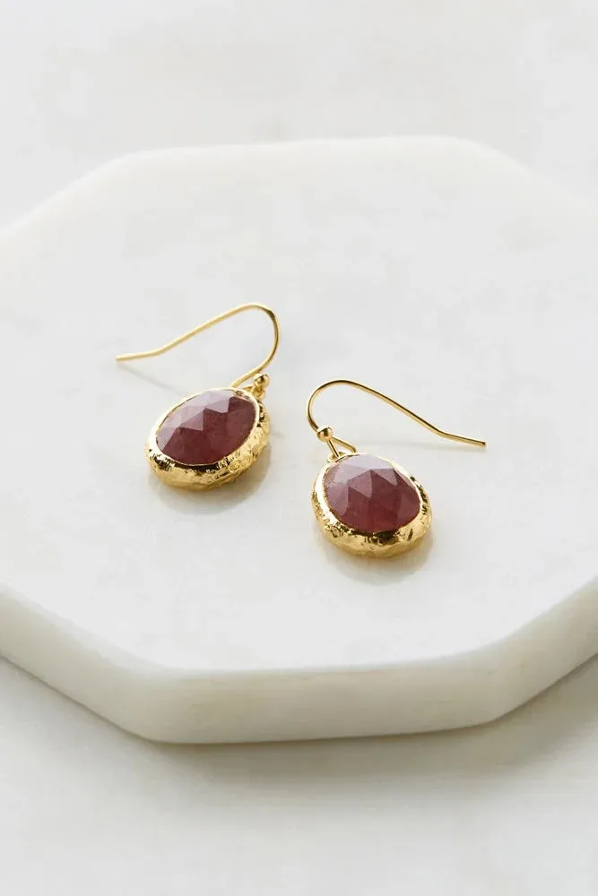 ZAFINO - Lucy Earring - Strawberry Quartz
